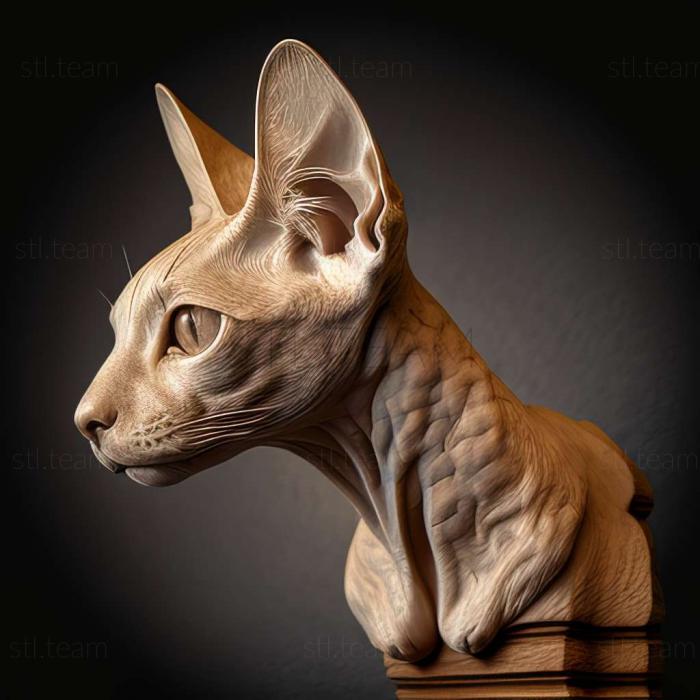 3D модель Кішка корніш рекс (STL)